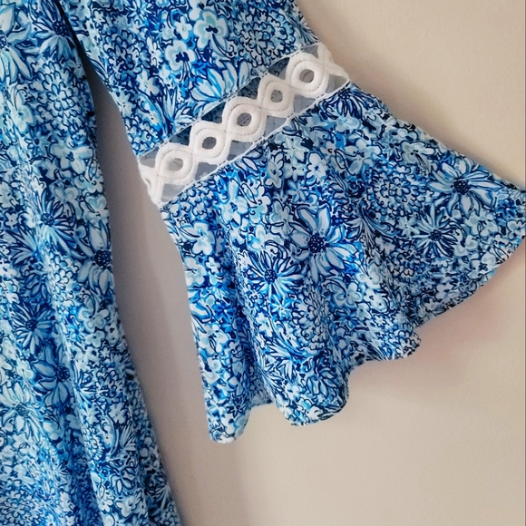 Lilly Pulitzer Embellished Tunic Floral Blouse, Size M - Picture 6 of 8